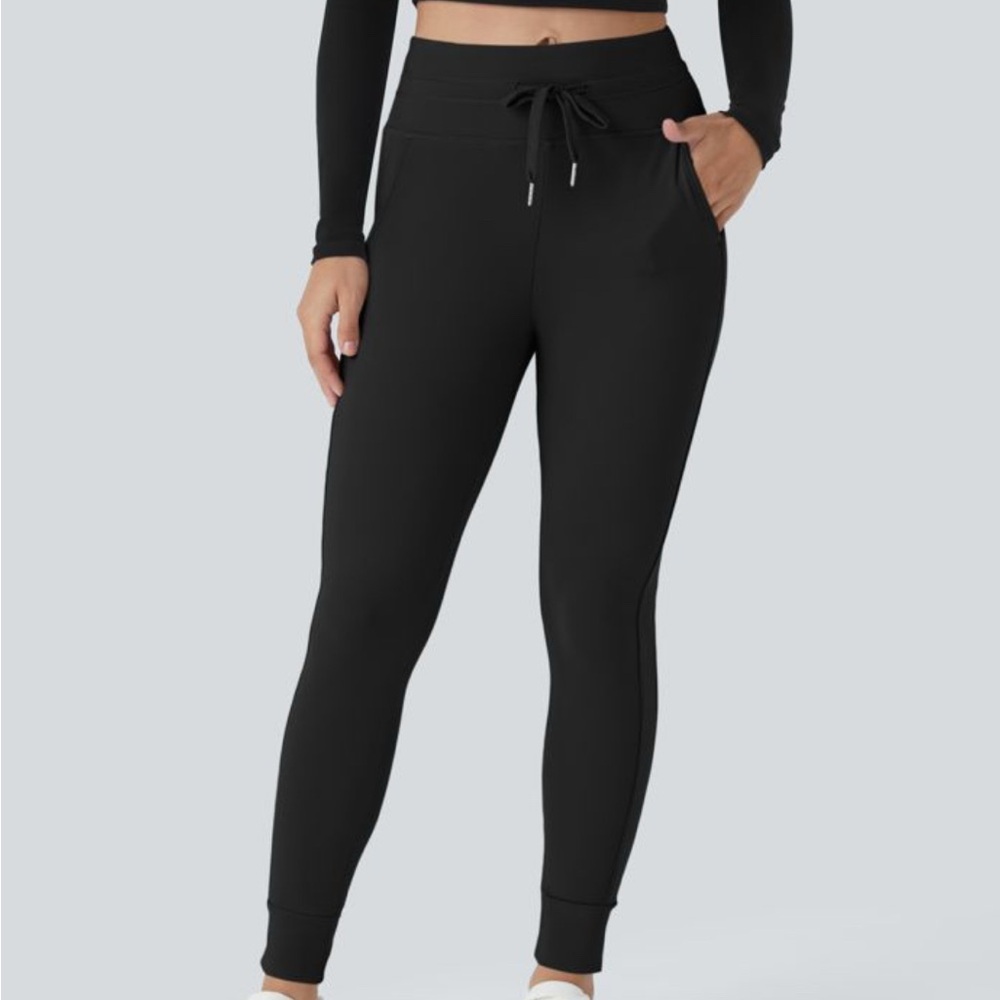 Halara Softlyzero High Waisted Drawstring Side Pocket Plain Full Length Joggers